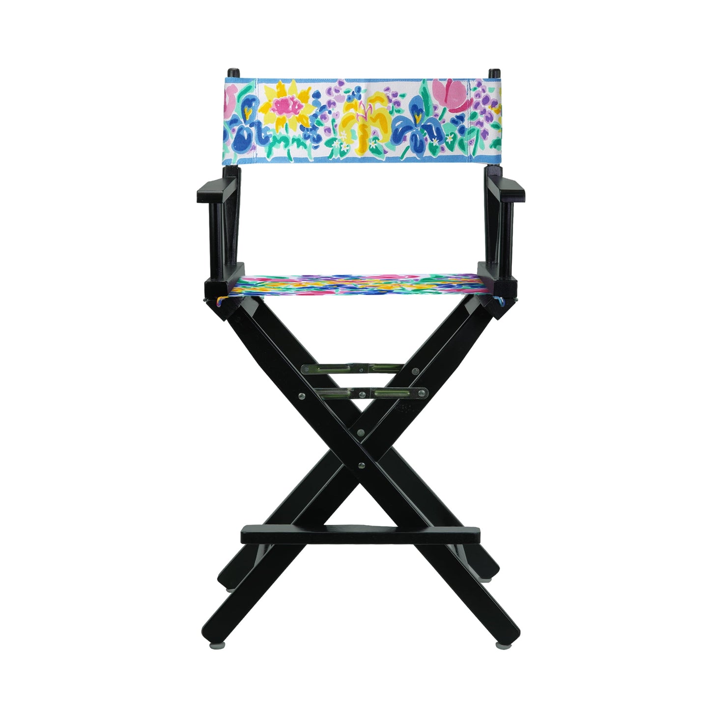 24in Director's Chair Black Frame-Garden Flowers