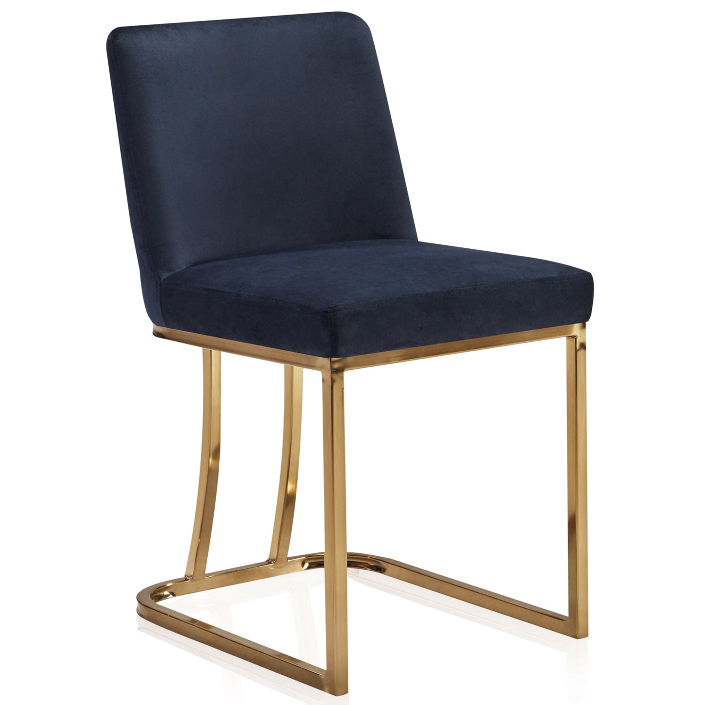 BELLEZE 19 Inch Upholstered Dining Chairs Set of 2, Velvet Kitchen Chairs Armless Dining Chairs with Gold Metal Frame, Modern Dining Chairs for Home and Restaurant - Hutton (Black)