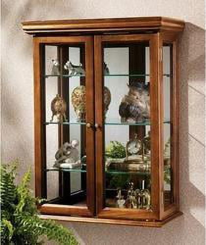 26" Collectors Cabinet Country Tuscan Style Hardwoord Wall Curio