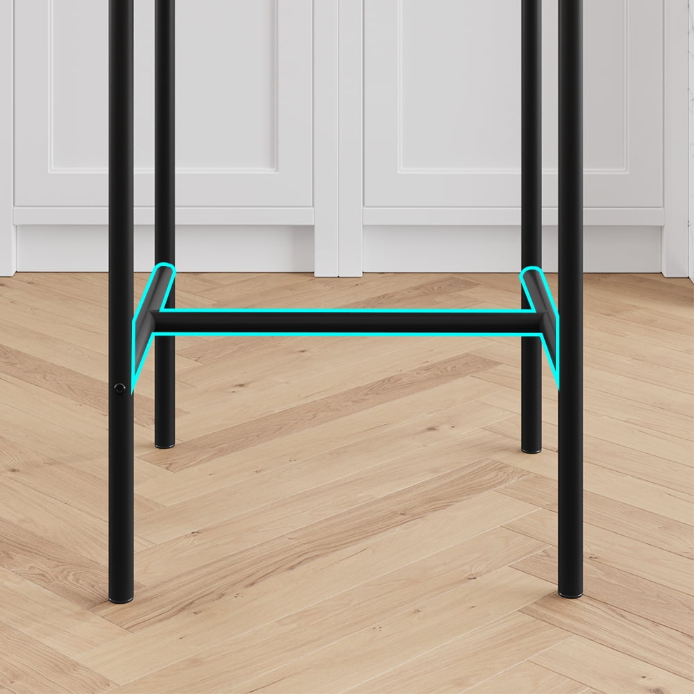 2 Piece Chair Set,PU UpholStered,Comfortable And Soft,Modern Counter Normal Chairs for Kitchen Breakfast Nook Living Room Small Space Black