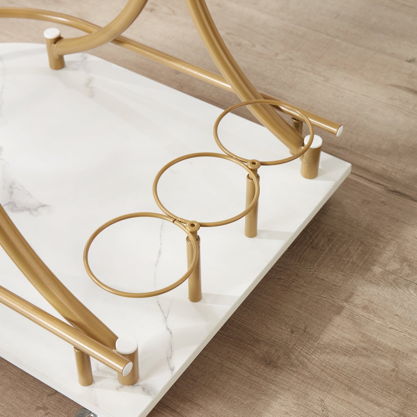 2-Tier Industrial Bar Cart with Wine Rack - Enterta Style