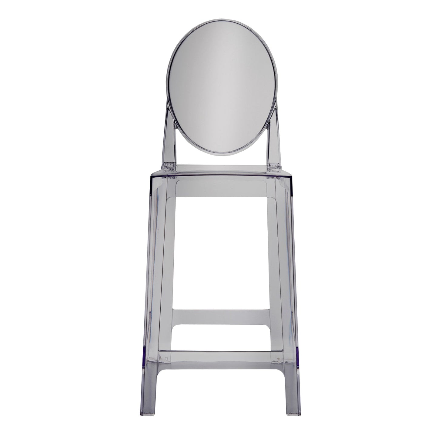 2xhome 25in Seat Height Transparent Kitchen Barstool, Modern Ghost Accent Side Armless Counter Stool With Back, Smoke