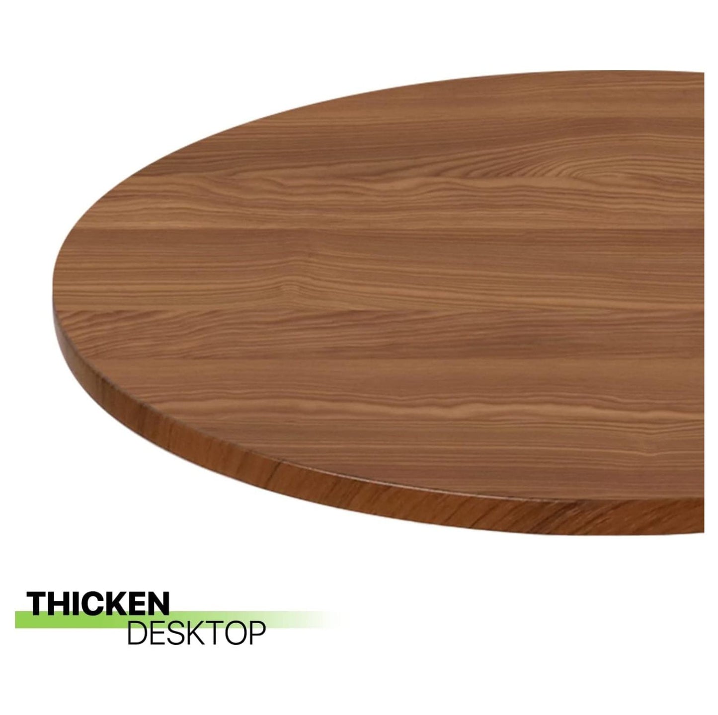 23.5in Round Pub Table, 360 Degree Swivel Cocktail Bar Table with Black Leg, Adjustable Height Range 27.5in -35.7in for Living Room Kitchen (Brown)