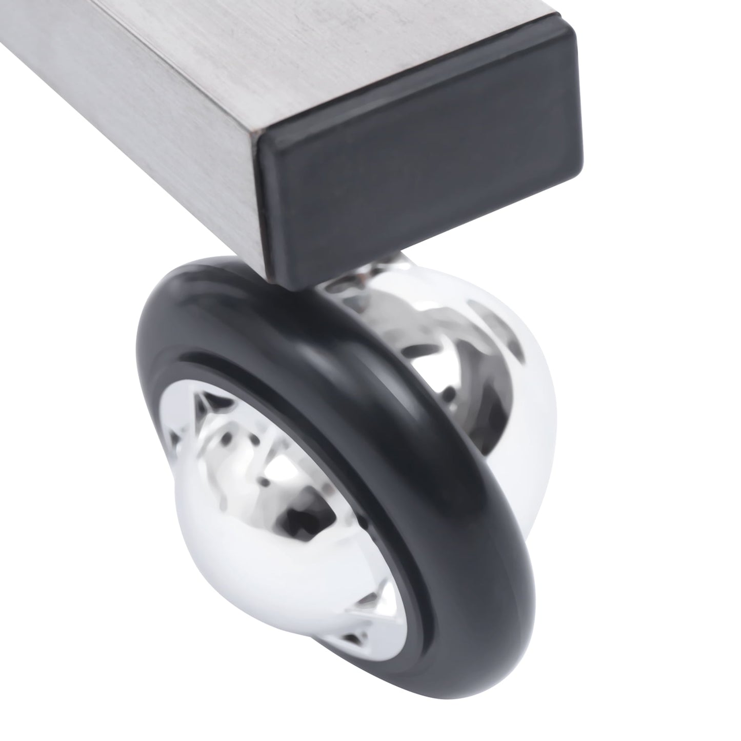 2-Tier Metal Salon Trolley Hairdressing Cart with Wheels Stainless Steel Silver