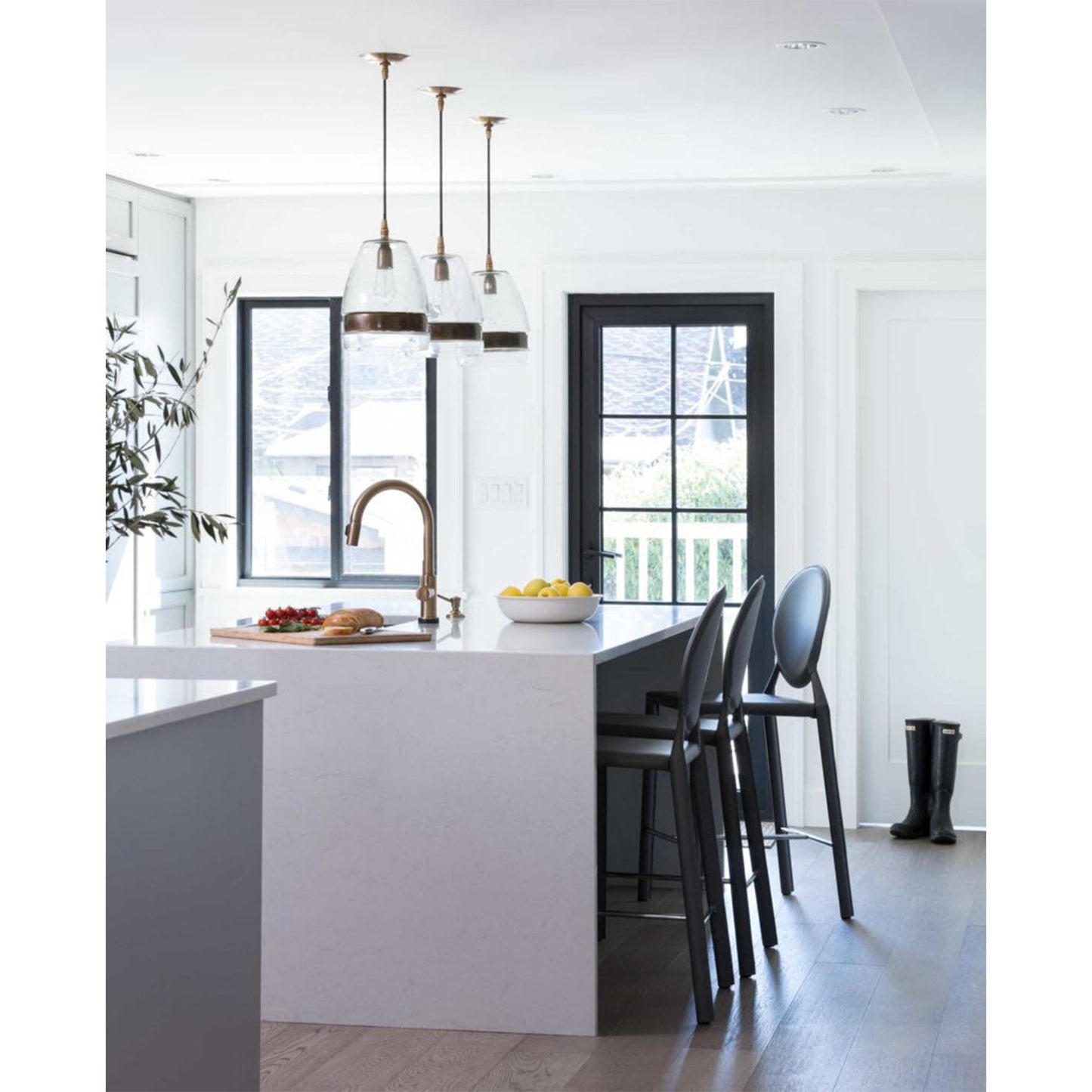 2xhome 25in Seat Height Kitchen Barstool, Modern Ghost Accent Side Armless Counter Stool With Back, Black