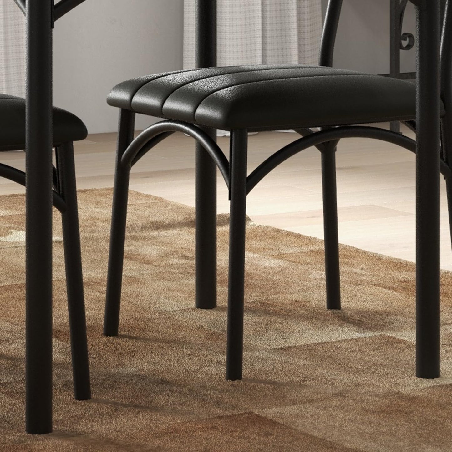 2024 New 3-Piece Dining Room Kitchen Table and Pu Cushion Chair Sets, Kitchen Dining Table Set for 2 with Upholstered Chairs for Small Space