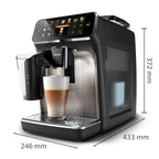 Fully automatic coffee machine 5400 Series EP5447/90 LatteGo milk system, 12 coffee specialties, intuitive display, 4 user profiles, black/chrome