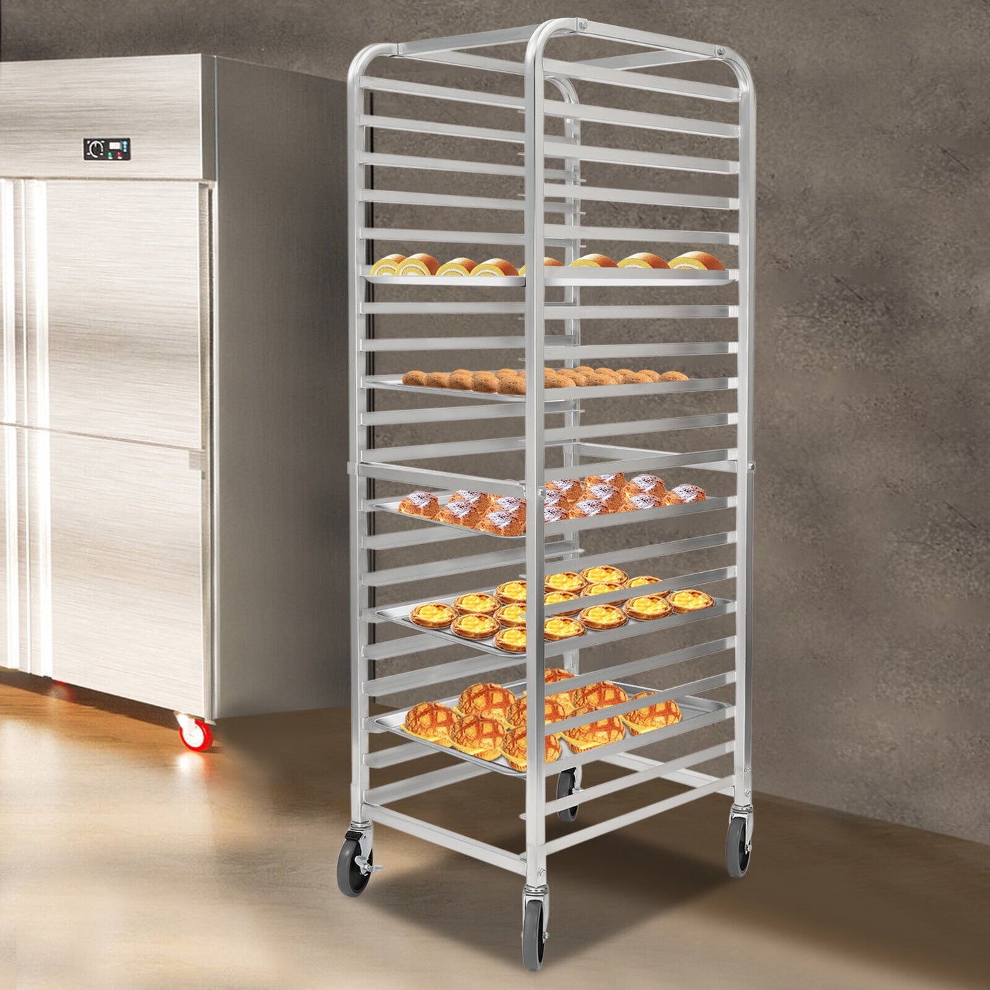 20-Tier Bakery Rack W/ 4 Wheels for Kitchen Bakery Restaurant Catering 26*20.5*69in