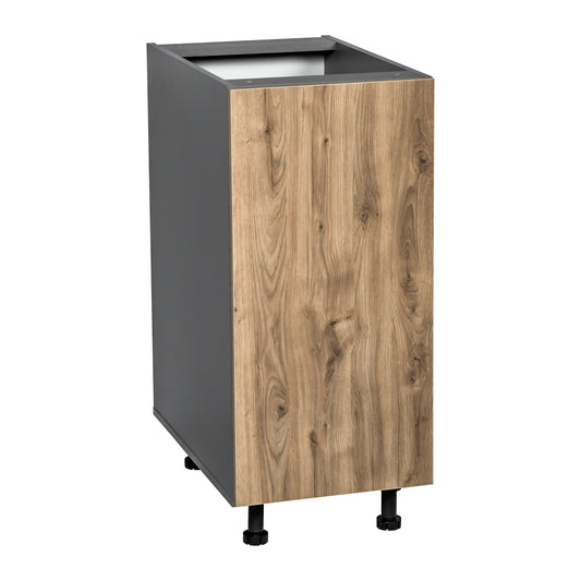 15in Base Cabinet High Single Door with Natural Teak door