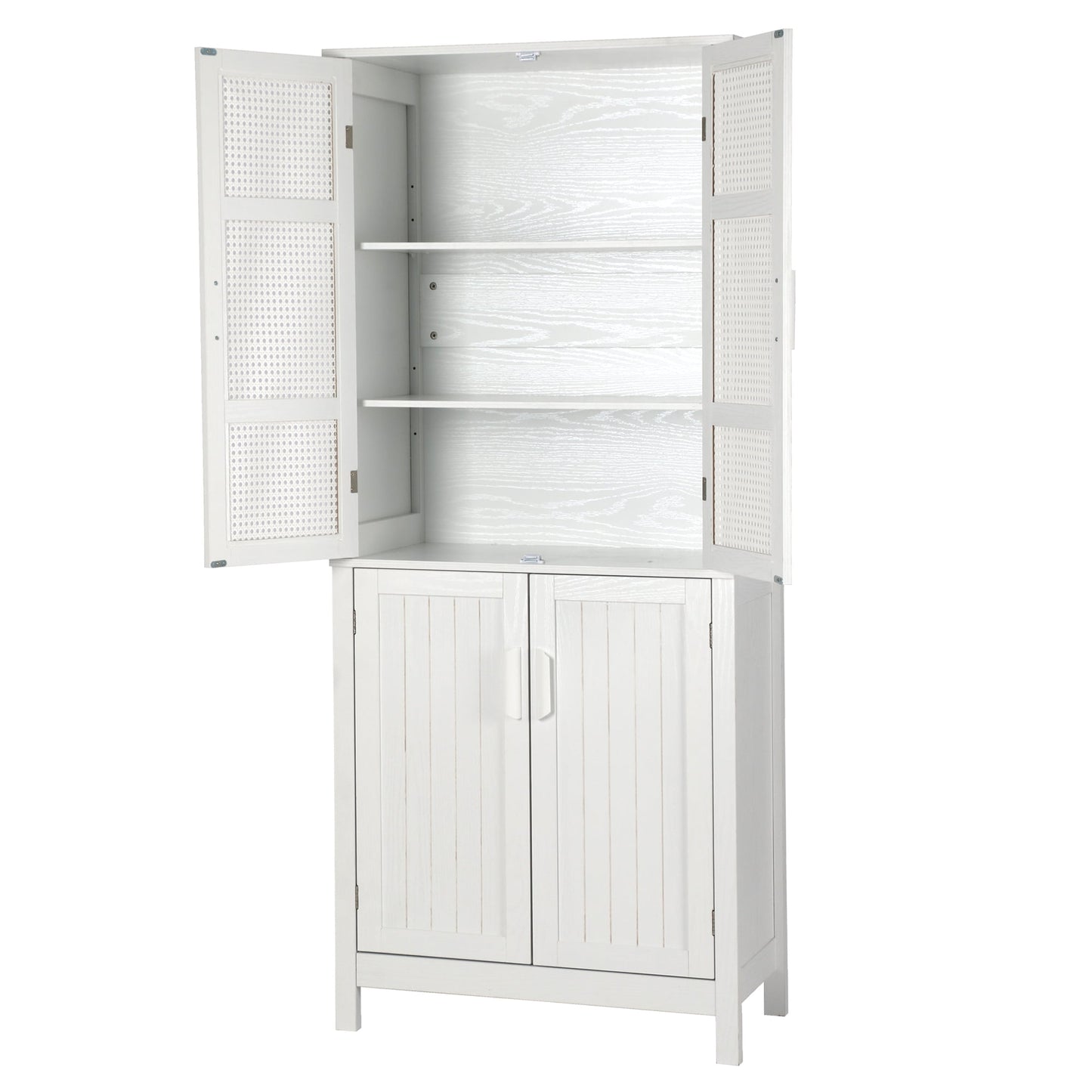 CATMIX 30in x 70in Home White Kitchen Food Storage Cabinet with Adjustable Shelves