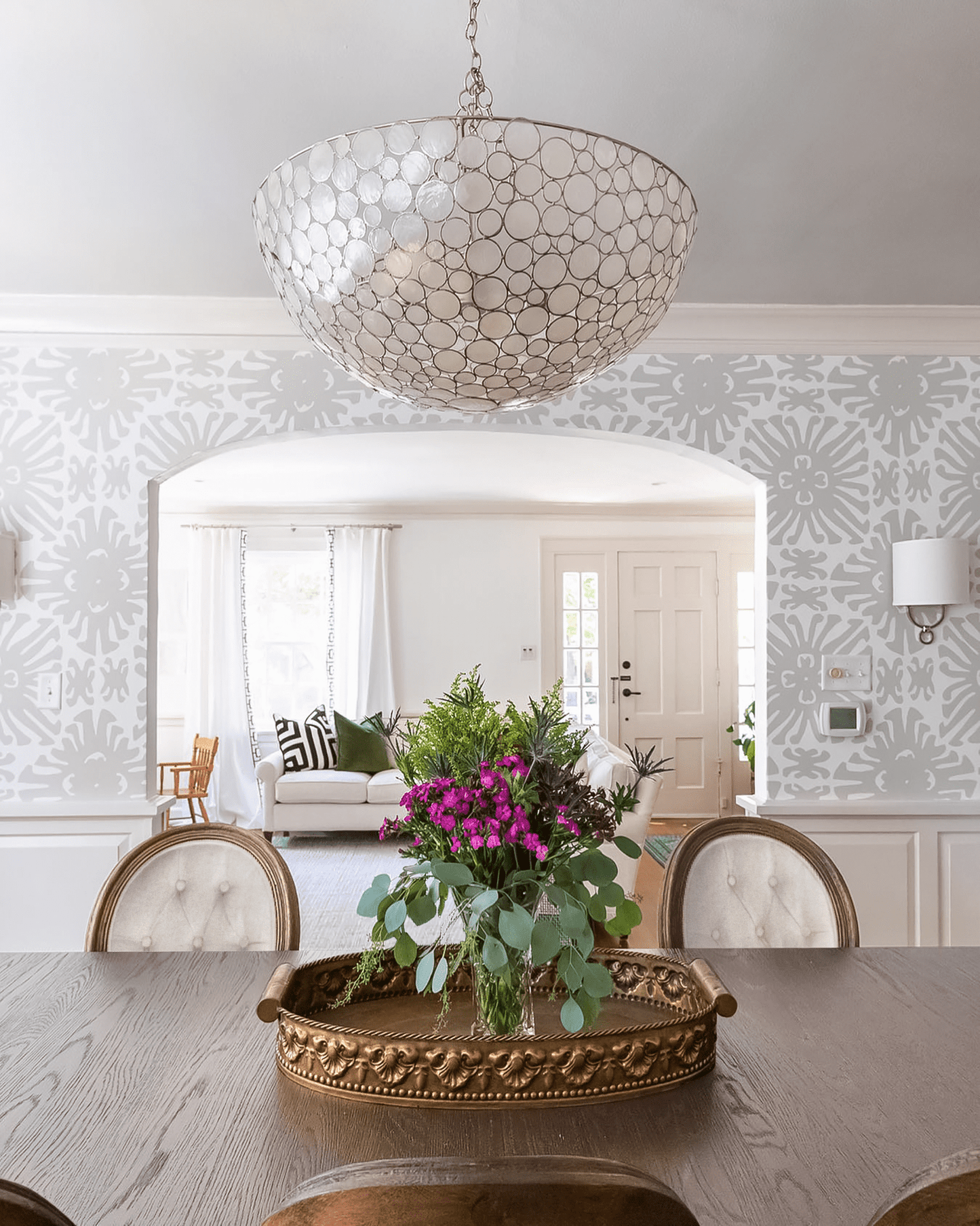 2xhome - French Chic Vintage Style Dining Side Chair With Upholstered Linen Welted Fabric And Elegant Natural Rustic Wood Frame - Tufted Button Oval Back