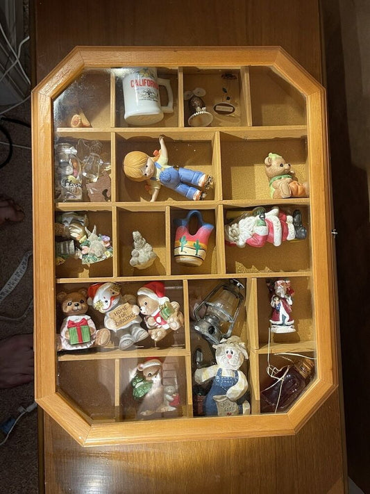 17 Slot Curio Cabinet / Small / Full Of Collectibles