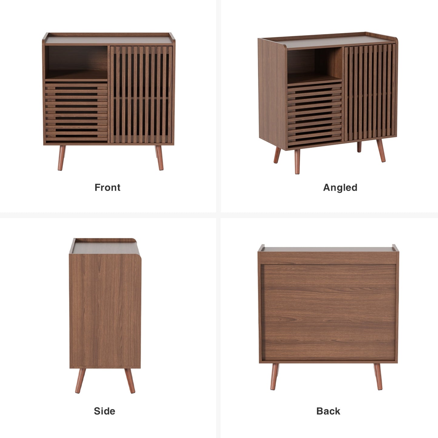 Veanerwood 31.5in Buffet Cabinet with Storage, Walnut