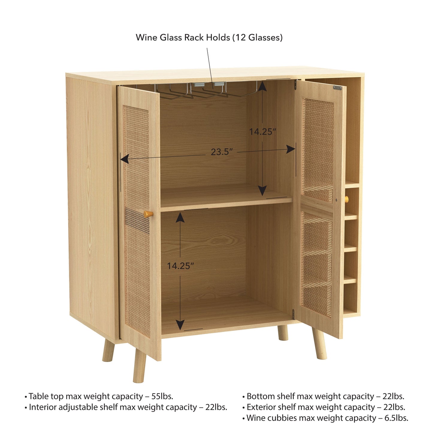 Coda Accent Wine Cabinet Coffee Bar Cabinet with 2 Door and shelf