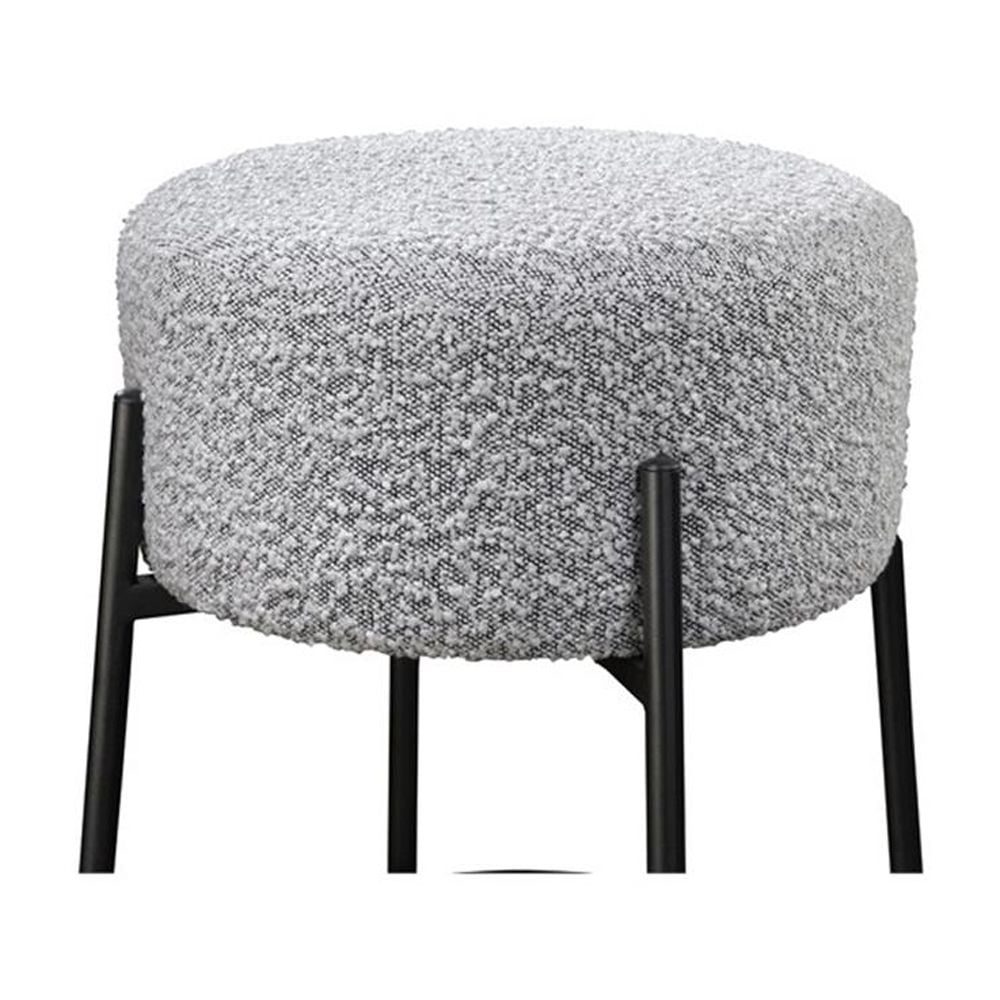 29in Barstool Black Steel Legs with Gray Fabric Upholstered Seat (Set of 2)