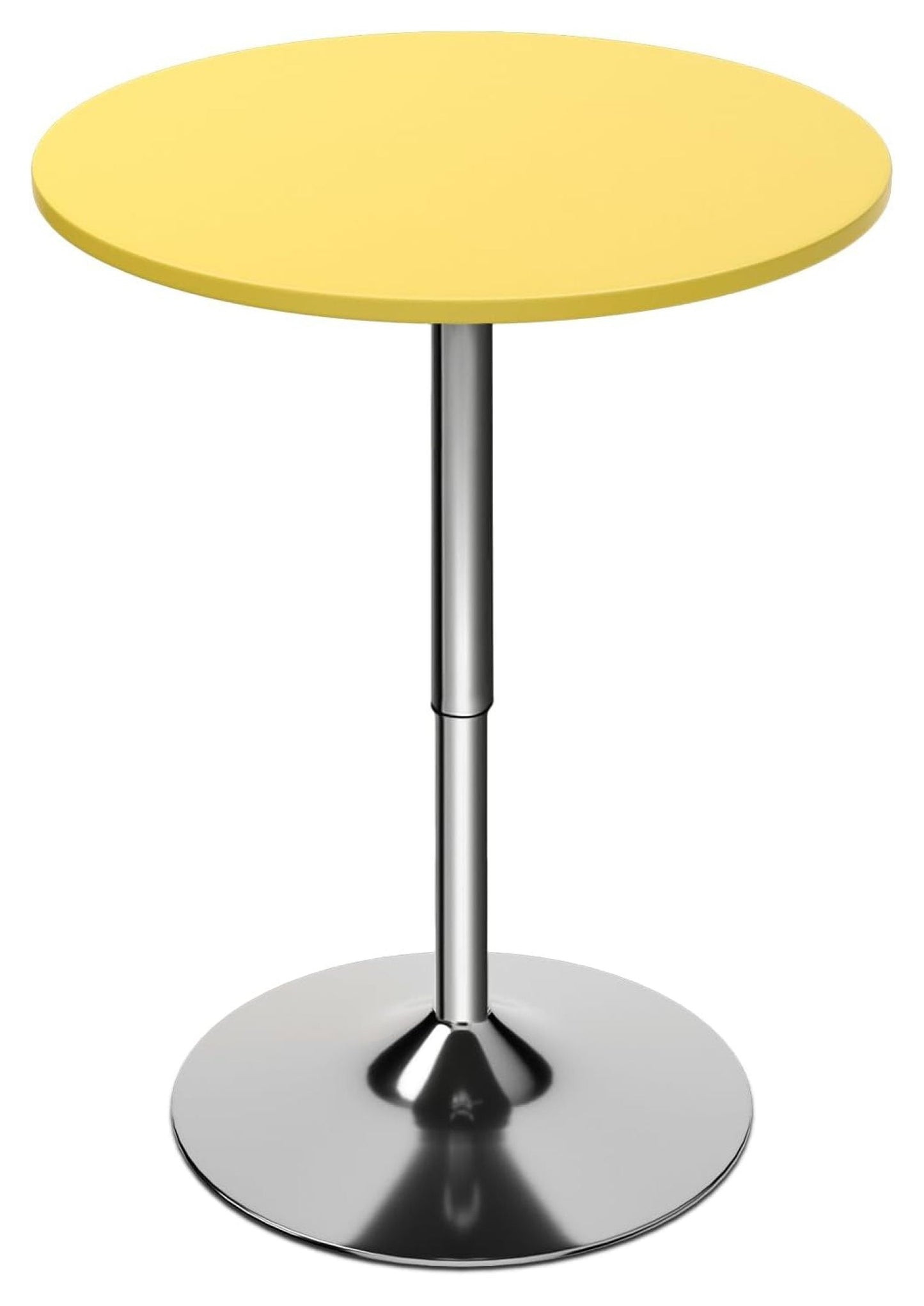 23.5in Round Adjustable Height Wood Bar Pub Table Adjustable Range 27.5in -36in Living Room Dining Room Bar Cocktail Table (Yellow)