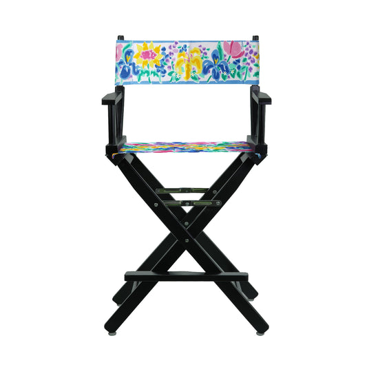 24in Director's Chair Black Frame-Garden Flowers