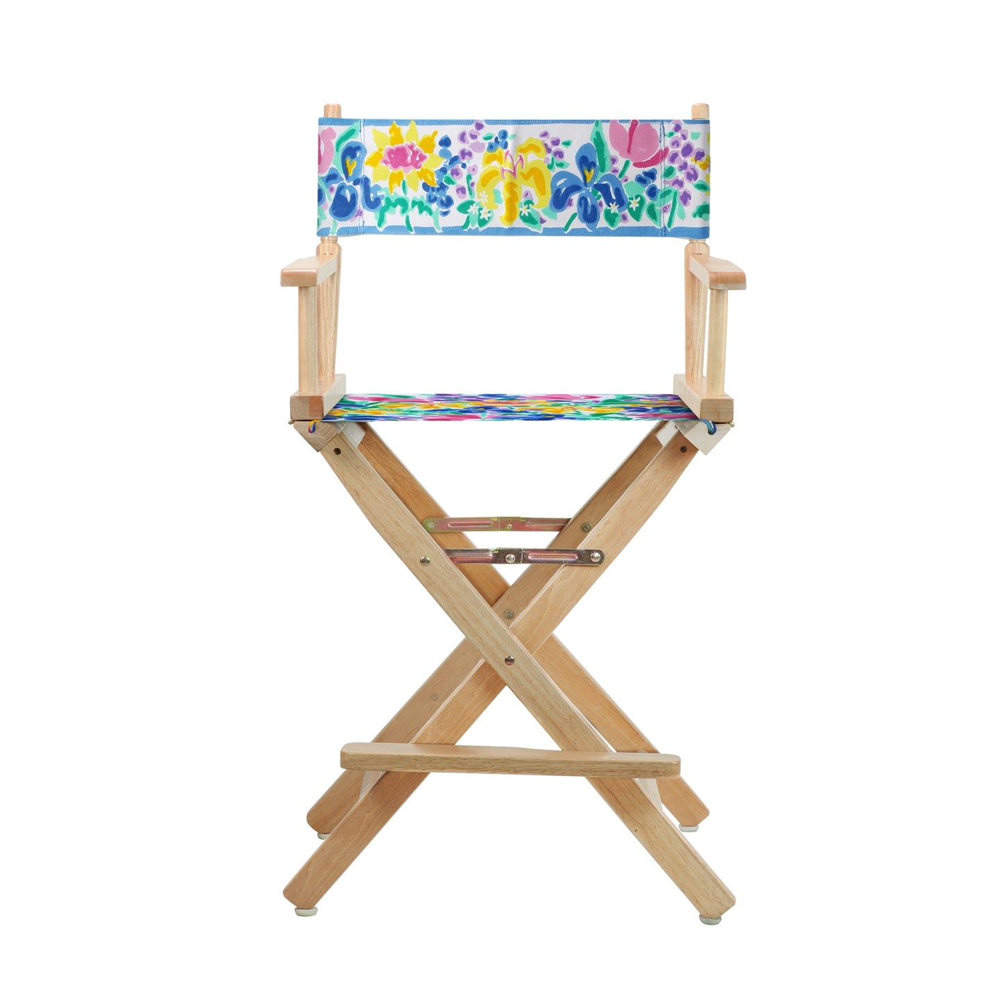 24in Director's Chair Natural Frame-Garden Flowers