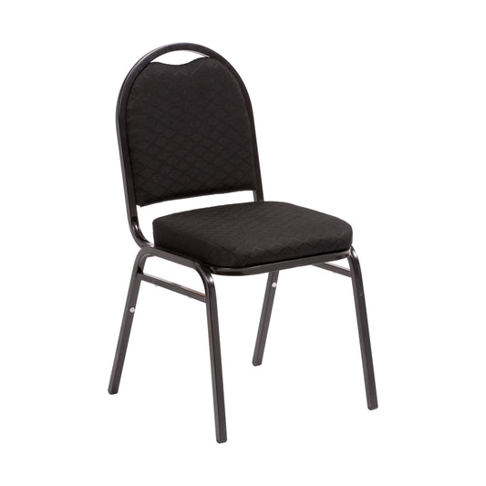 250 Series Stack Chair w/ 2 1/2in Thick Seat - Fabric Upholstered-Black