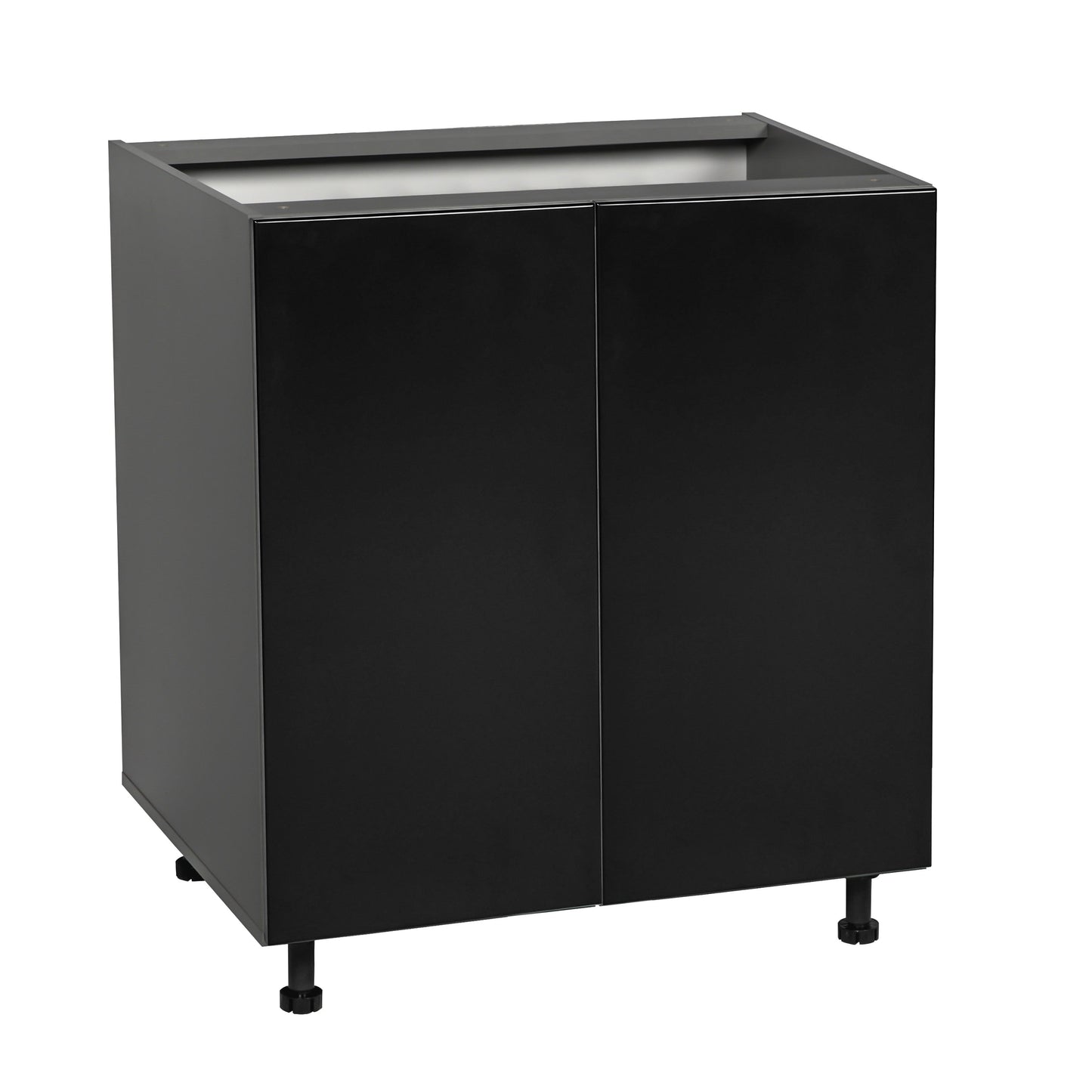 27in Base Cabinet High Double Door with Black Matte door