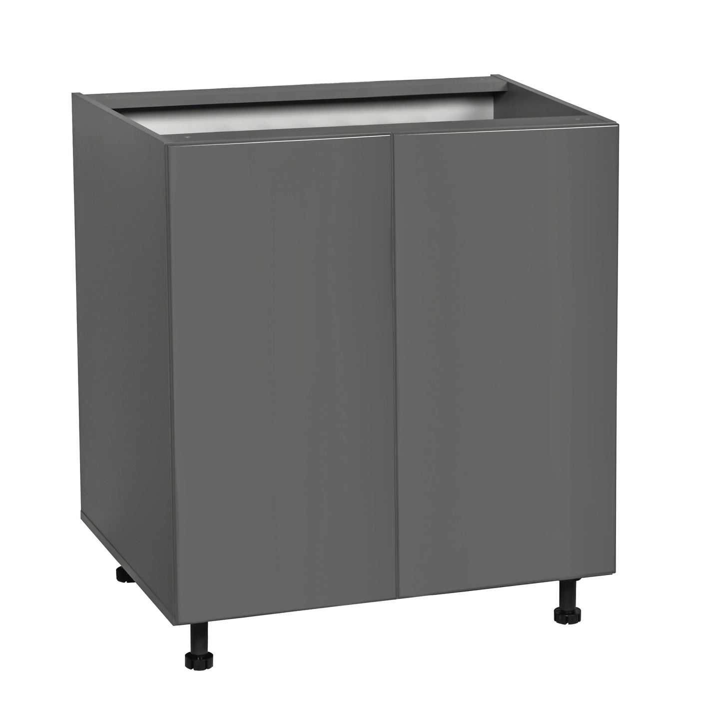 27in Base Cabinet High Double Door with Grey Gloss door