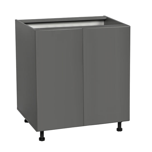 27in Base Cabinet High Double Door with Grey Gloss door