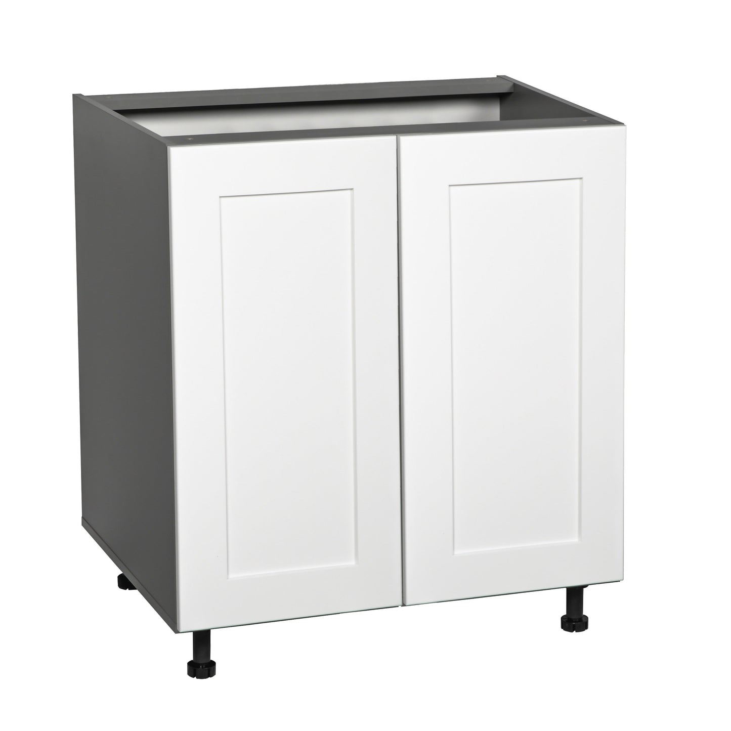 27in Base Cabinet High Double Door with Shaker White Matte door