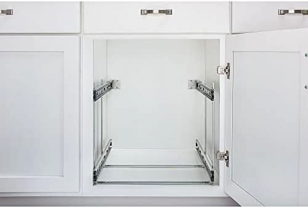 2-Tier Kitchen Cabinet Pull Out and Drawer Organizer Slide Out Pantry Basket in Multiple Sizes 9 x 22 In 5WB2-0922CR-1