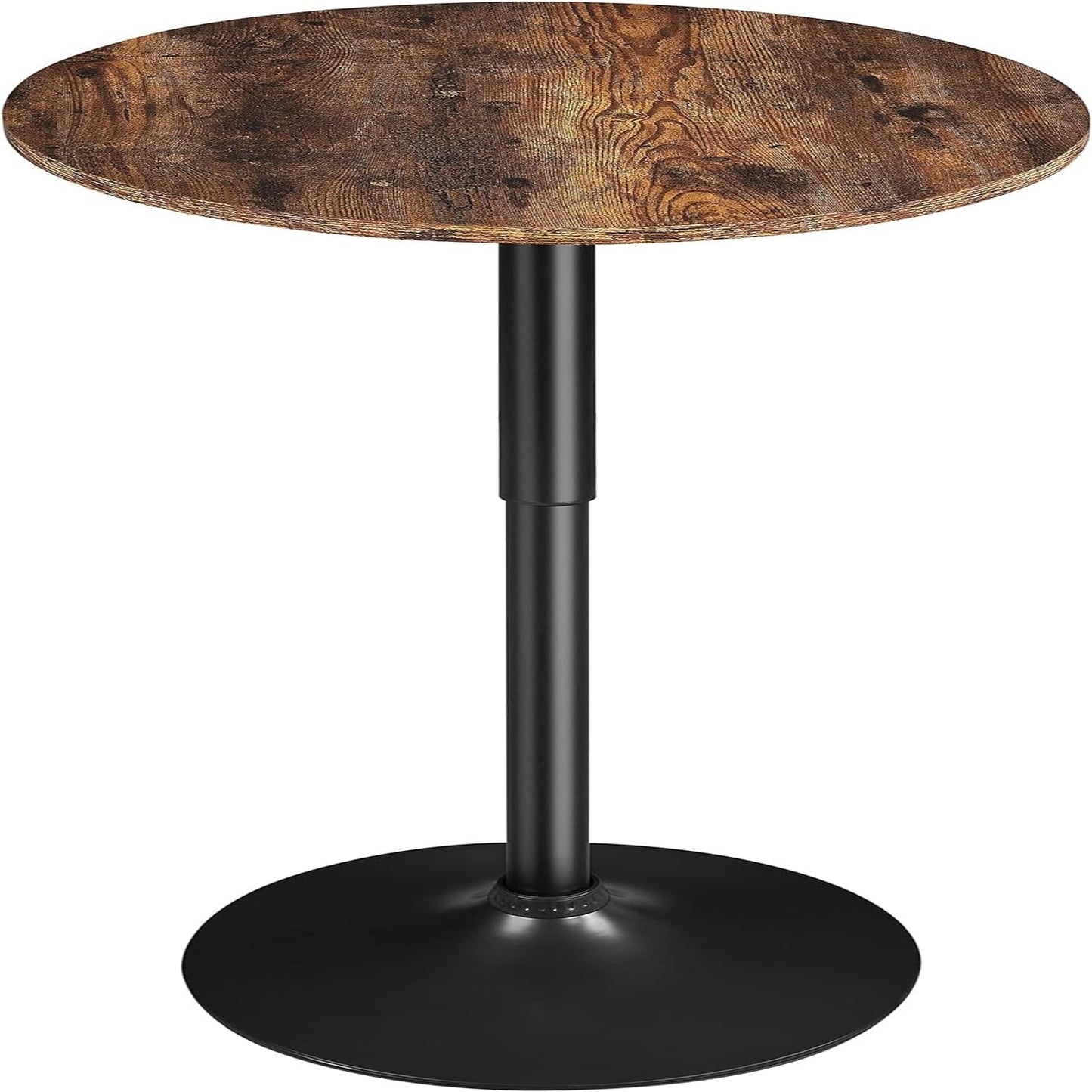 2pcs Home Height Adjustable Pub Round with Swivel Counter Height Bistro Full Black