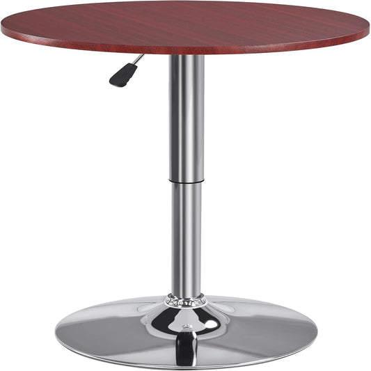 2pcs Home Height Adjustable Pub Round with Swivel Counter Height Bistro Full Black