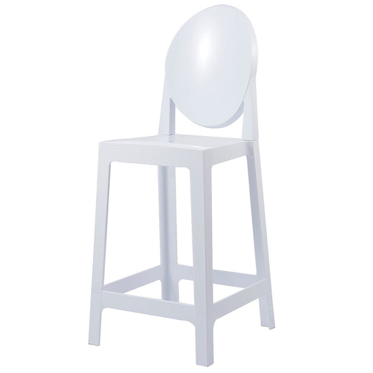 2xhome 25in Seat Height White Contemporary Modern Glam Barstool Modern Side Chair Molded Plastic Bar Stool Counter Accent Lounge No Arms Kitchen With Back