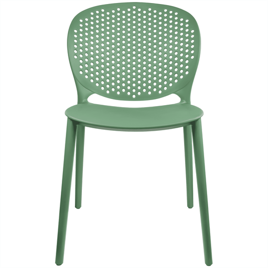 2xhome Modern Pool Patio Chair, Contemporary Plastic Armless Dining Accent Side Chair for Indoor or Outdoor Use, Green