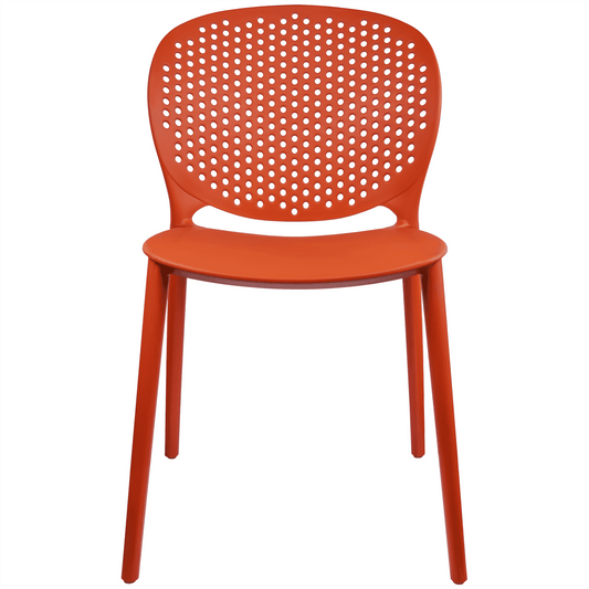 2xhome Modern Pool Patio Chair, Contemporary Plastic Armless Dining Accent Side Chair for Indoor or Outdoor Use, Orange