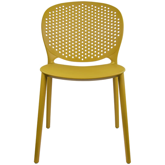 2xhome Modern Pool Patio Chair, Contemporary Plastic Armless Dining Accent Side Chair for Indoor or Outdoor Use, Yellow