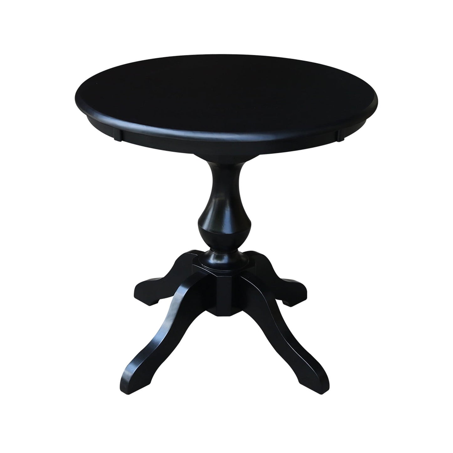 International Concepts 30in Round Pedestal Dining Table in Black
