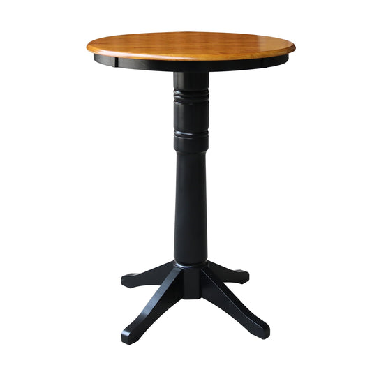 International Concepts 30in Round Pedestal Bar Table in Cherry