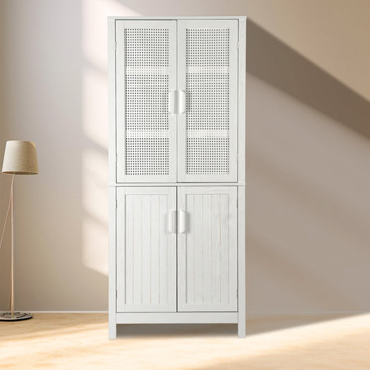 CATMIX 30in x 70in Home White Kitchen Food Storage Cabinet with Adjustable Shelves