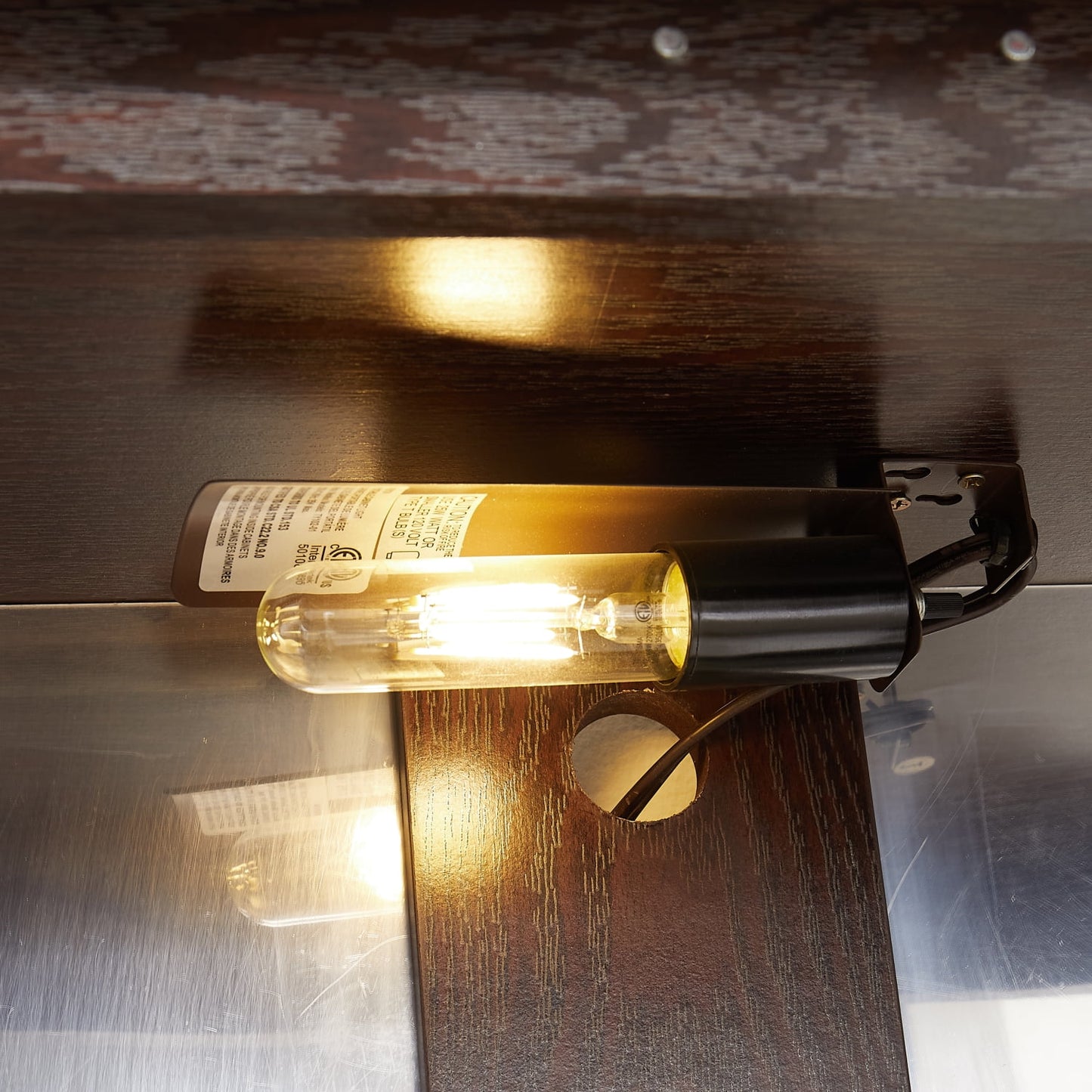 HD JUNTUNKOR 2 Doors Curio Cabinet with Tempered Glass Doors, Lighted Display Cabinet for Home, Office, Brown