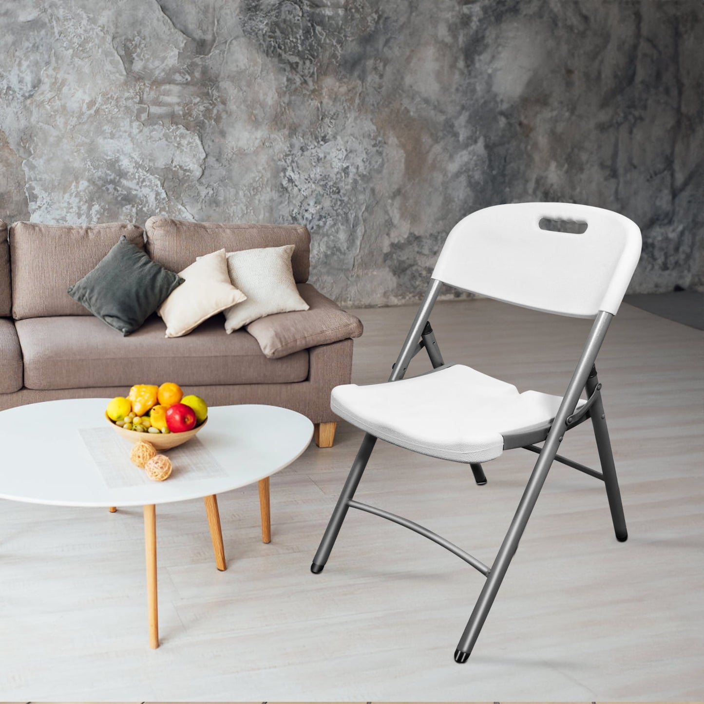 20 Pack White Plastic Folding Chairs¡°?Lightweight Folding Chair, Stackable Commercial Seats with Steel Frame for Office Wedding Party Patio Dinning Events, 350lbs Capacity