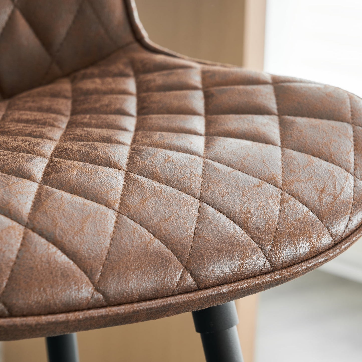 26in Bar Stools Set of 2, 360?? Swivel Counter Bar Stool with Back, Mid-Century Modern, Suede Fabric Barstool Chair for Kitchen Island, Bar Counter,Brown