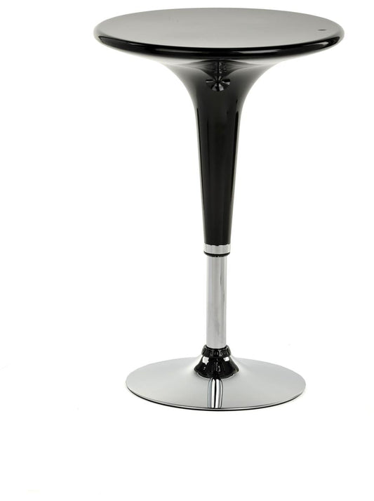 24in Round Pub Table, Height Adjustable Cocktail Table with 360-degree Rotation, Plastic (Black) (BRTBLBF1)