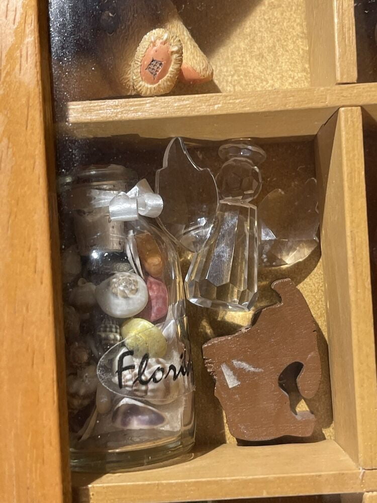 17 Slot Curio Cabinet / Small / Full Of Collectibles