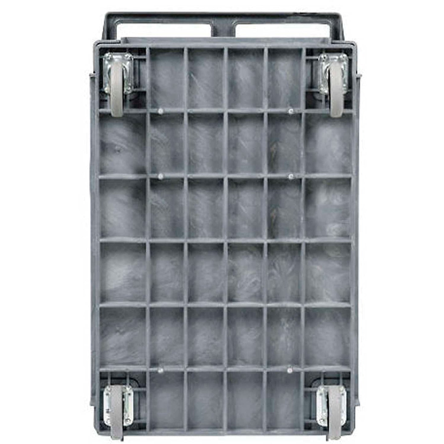 2 Shelf Tray Service & Utility Cart, Plastic, 40in x26in , 5in Rubber Casters