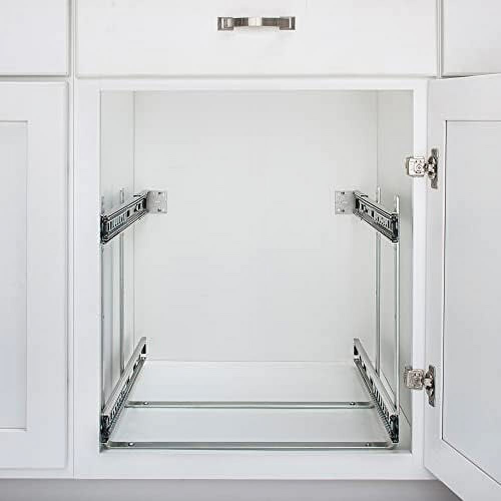 2-Tier Kitchen Cabinet Pull Out and Drawer Organizer Slide Out Pantry Basket in Multiple Sizes 9 x 22 In 5WB2-0922CR-1