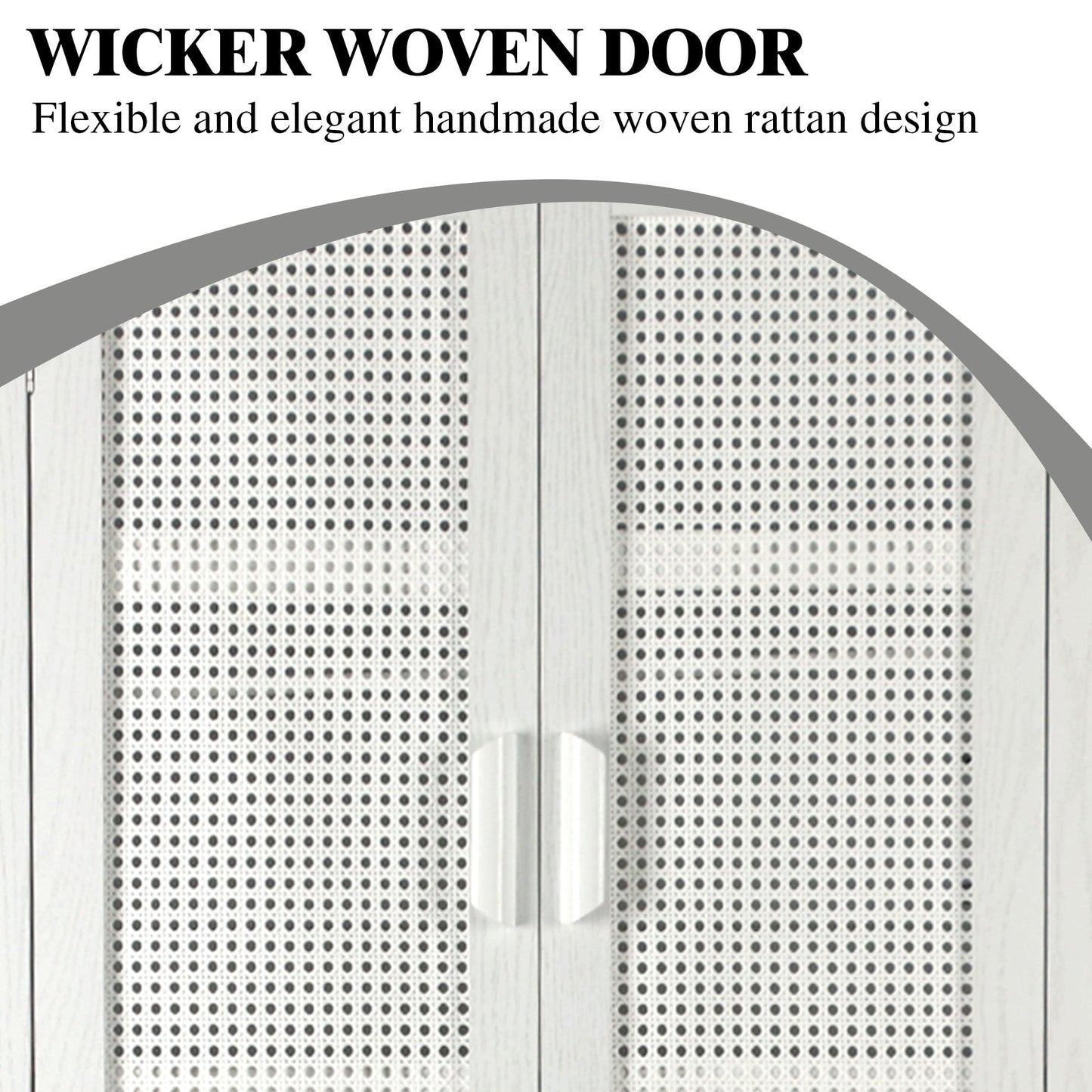 CATMIX 30in x 70in Home White Kitchen Food Storage Cabinet with Adjustable Shelves