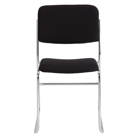 (4 Pack) NPS? 8600 Series Fabric Padded Signature Stack Chair, Ebony Black