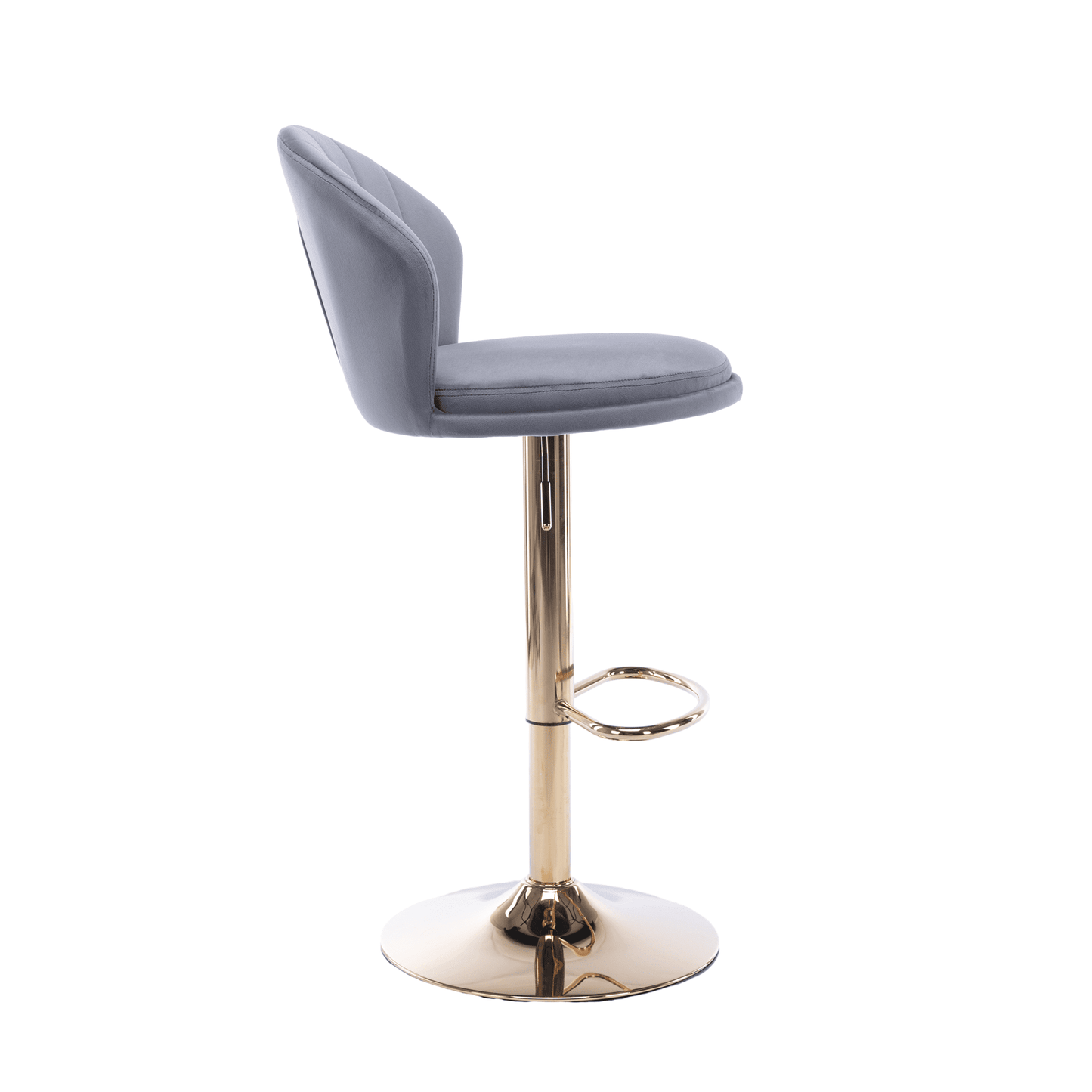 25-33 Inch Velvet Swivel Bar Stools with Back, Velvet Upholstered Adjustable Bar Height Bar Chairs Counter Height Bar Height with Gold Metal Base Kitchen, Home, Bar, Pub(Grey,Set of 4)