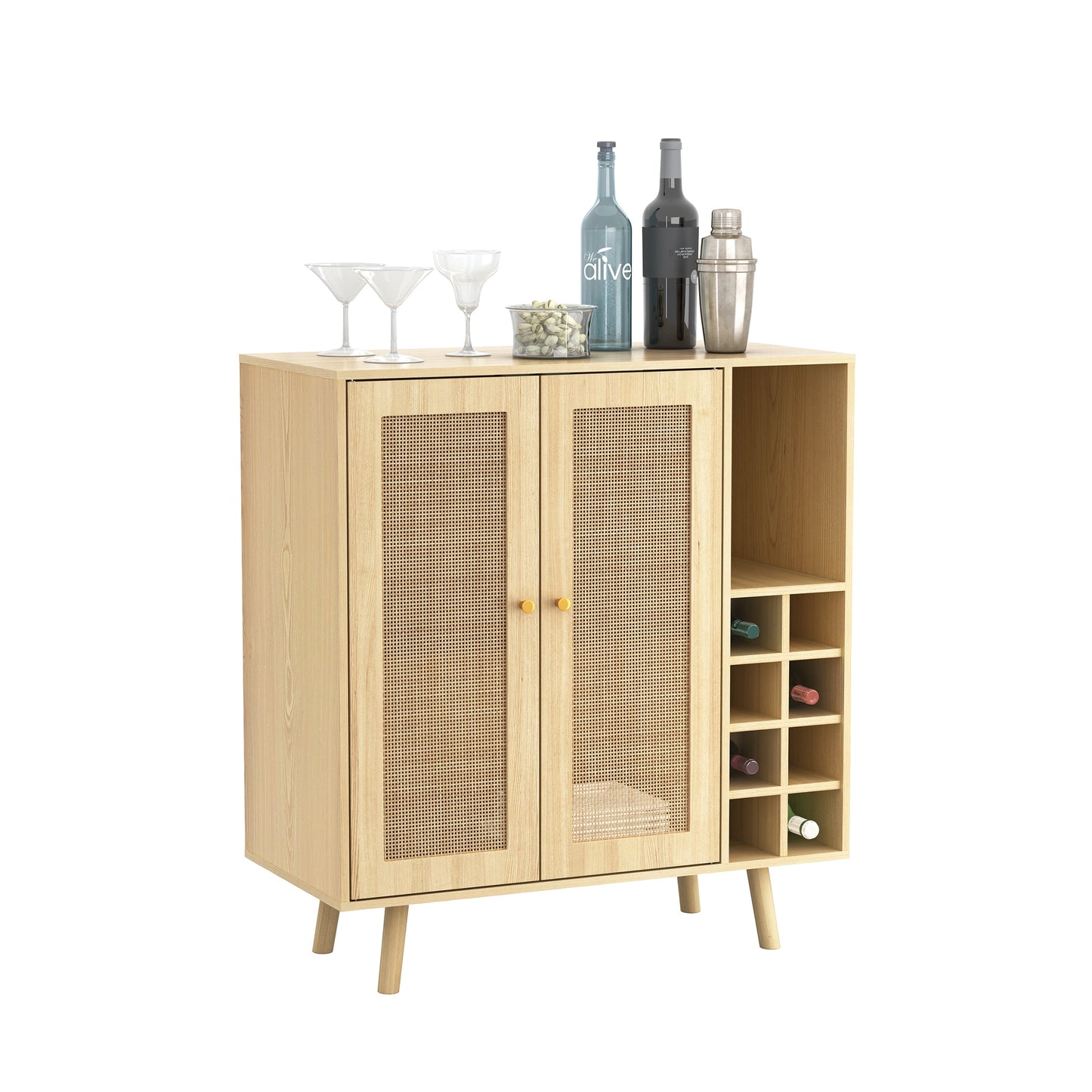 Coda Accent Wine Cabinet Coffee Bar Cabinet with 2 Door and shelf