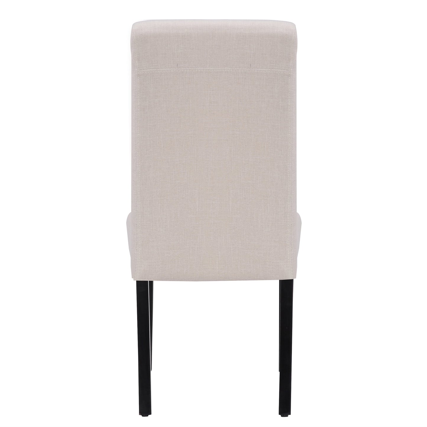 BELLURE Linen Fabric Upholstered Dining Side Chair (Set of 2), Beige