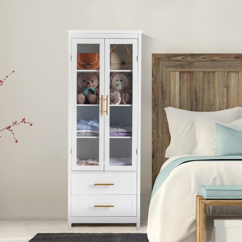 2 Doors Storage Cabinet Organizer Kitchen Pantry Cupboard for Home w/ 2 Drawers